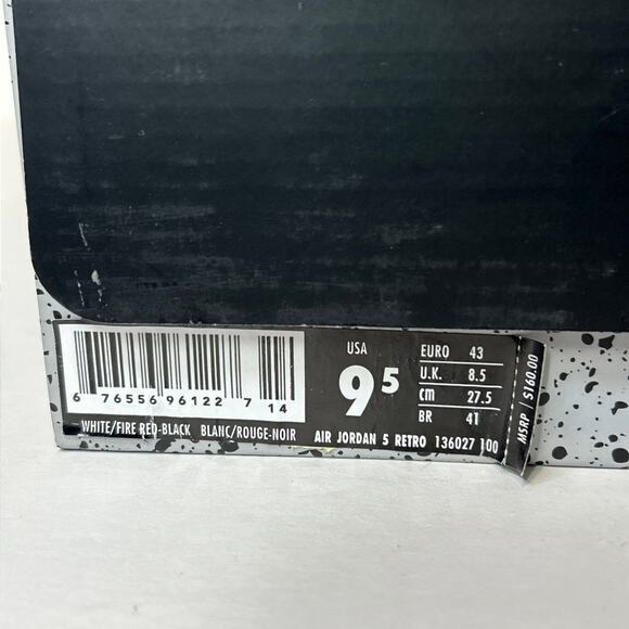 Air Jordan 5 Retro Fire Red Silver Tongue Men’s 9.5 (2012) – Style 136027-100 - Picture 16 of 16